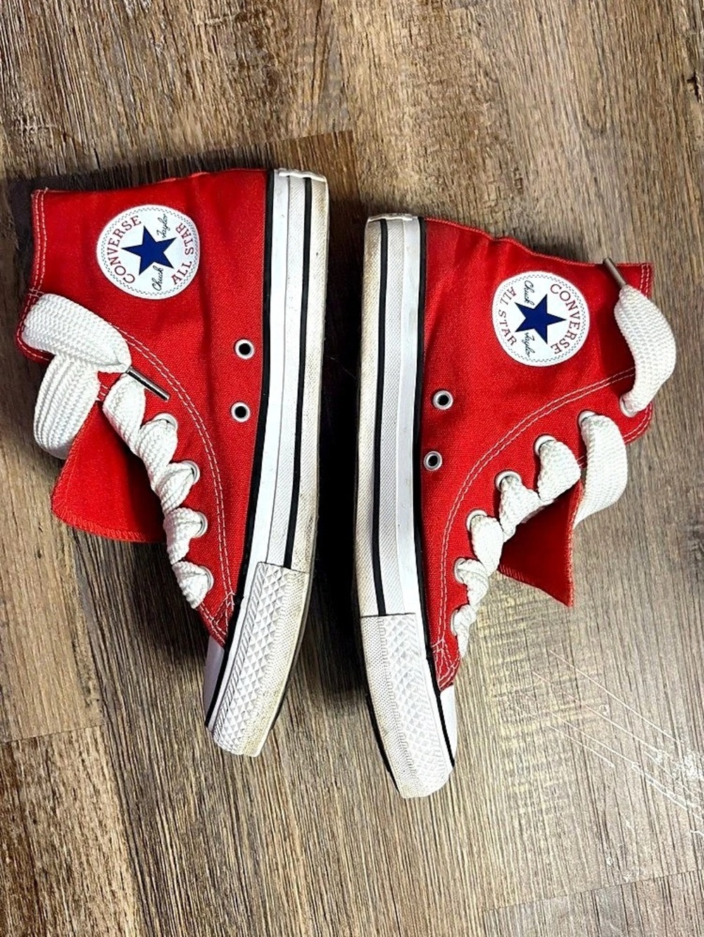 Converse Chuck Taylor All Star Double Tongue High Top Red & White Sneakers